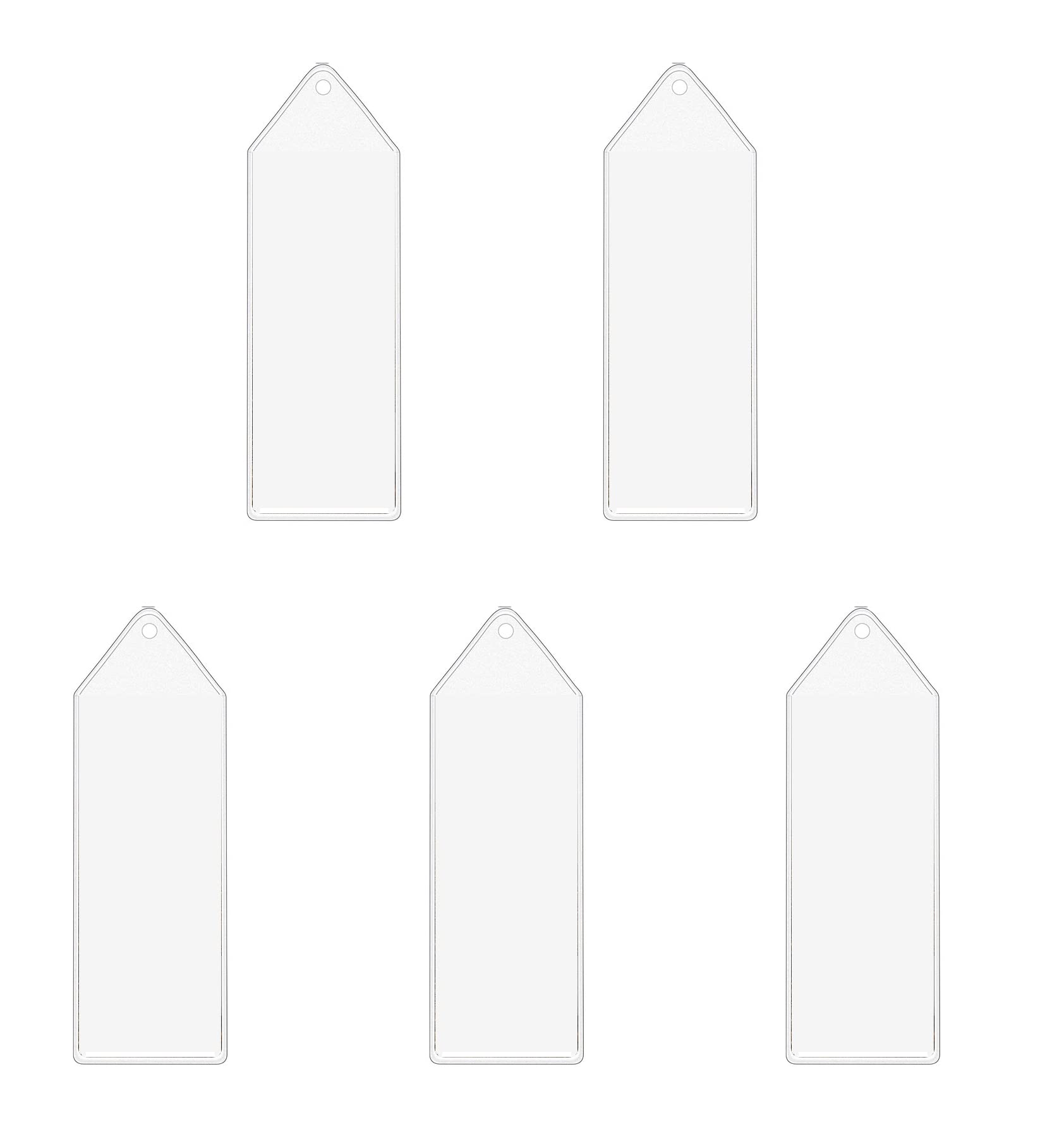 Sowaka 5 Sheets Bookmark Sleeves Plastic Clear Book Markers Cover Holder With Hole Vinyl Photo Booth Sleeve For Diy Crafting Chr