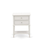 East West Furniture KD16Q-2VL0C 3 Piece Queen Size Bed Set - 1 Queen Bed Dark Khaki Linen Fabric Padded and Button Tufted Headboard with 2 Nightstand - Wire Brushed Butter Cream Finish Nightstand