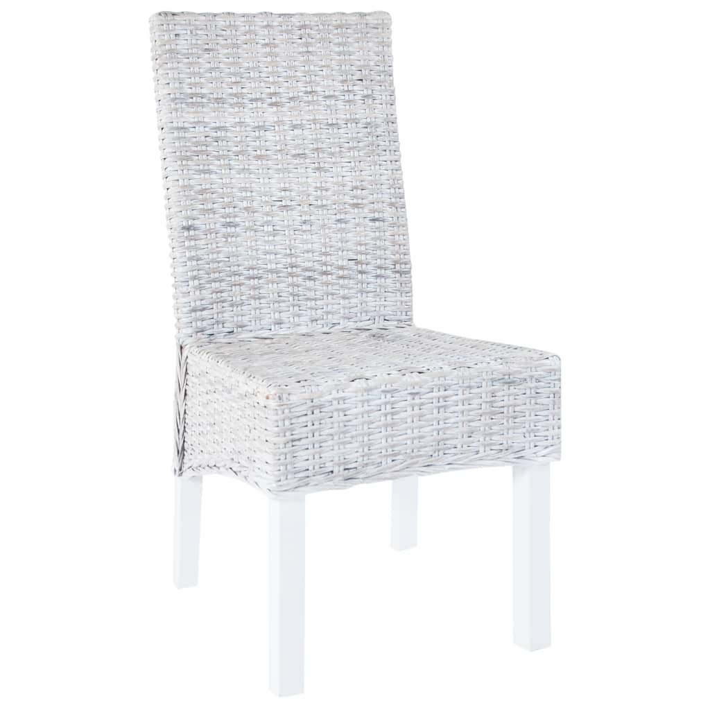 vidaXL Kubu Rattan Dining Chairs Set of 2 Mango Wood