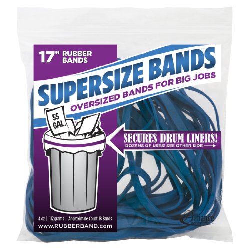 Alliance Rubber 08995 SuperSize Bands  17'' Blue Large Heavy Duty Latex Rubber Bands (4 ounce resealable bag contains approx. 12 bands)