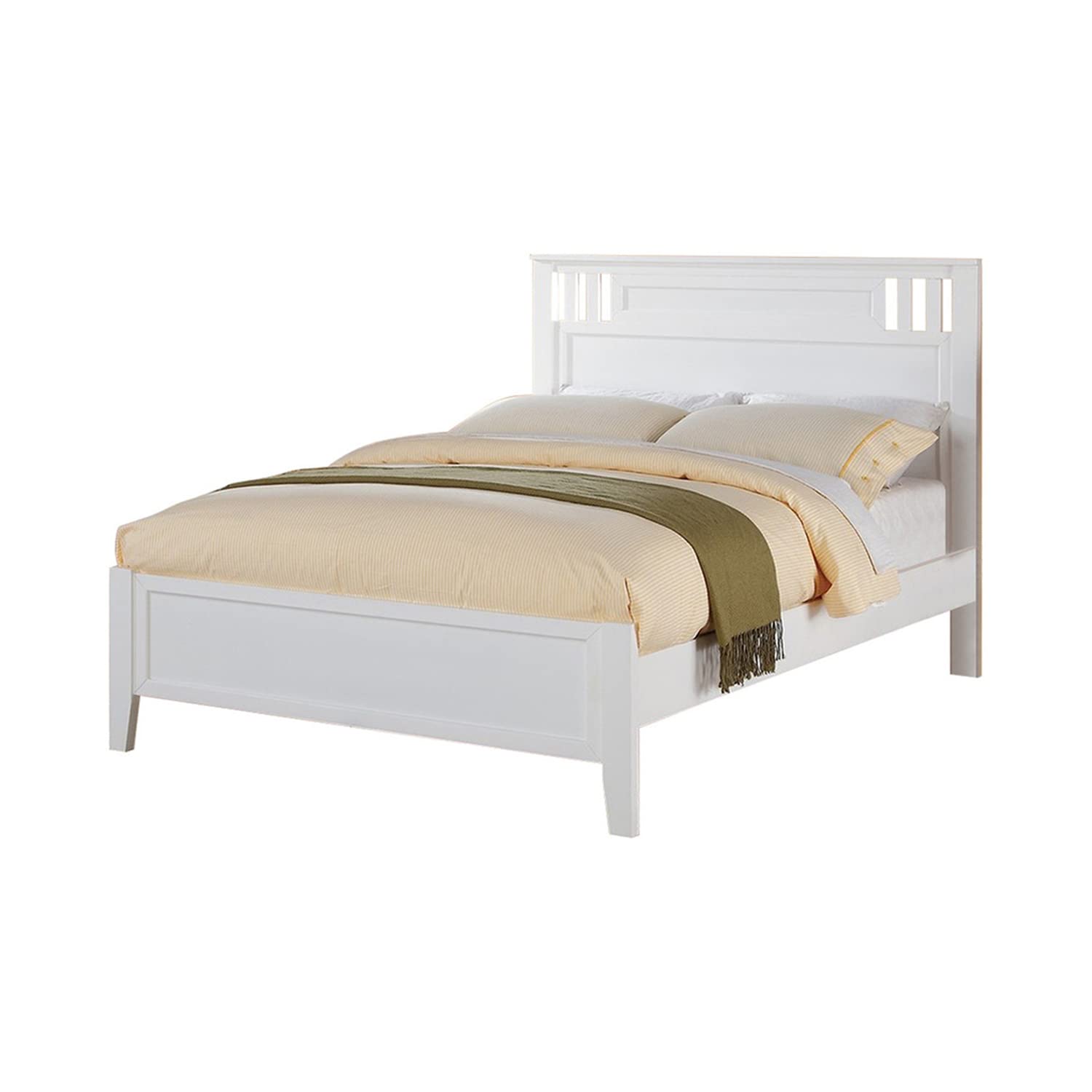Benzara Fantastic Full Wooden Finish, White Bed