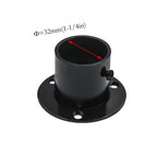 Antrader Stainless Steel Closet Rod Flange Holder Shower Socket Bracket Support, 1-1/4 Inch Dia Matte Black, Pack Of 4