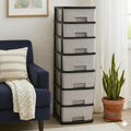 Plastic Modular Drawer Storage Chest Of Drawers Organizer Storage Box, Large Stomo Racks For Multipurpose (Grey, 7 Layer) (30Cmx