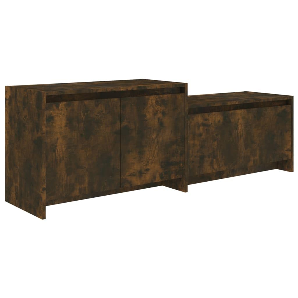 vidaXL TV Cabinet Smoked Oak 57.7&quot;x13.8&quot;x19.7&quot; Chipboard