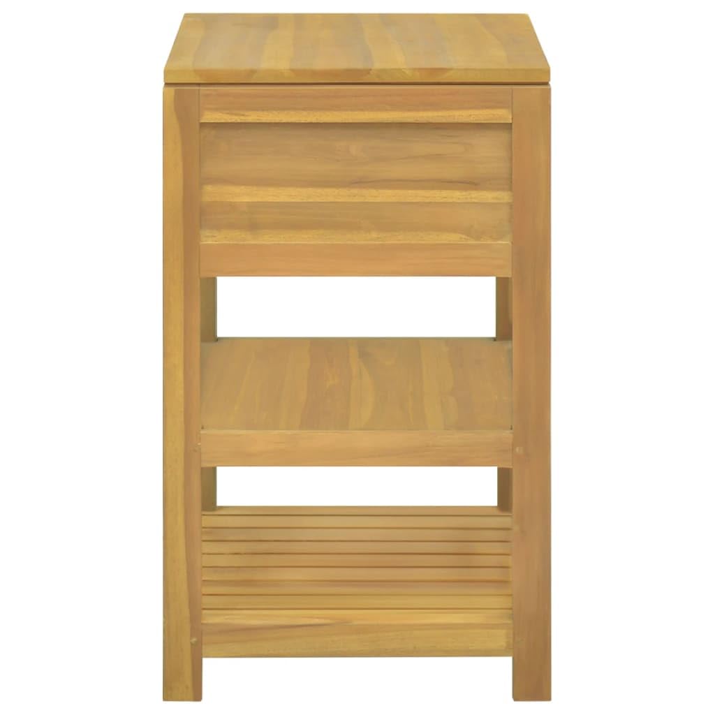 vidaXL Retro-Style Bathroom Cabinet - Solid Teak Wood, Ample Storage Space with Drawer and Shelves, 23.6&quot;x17.7&quot;x29.5&quot; W x D x H, Assembly Required, Brown