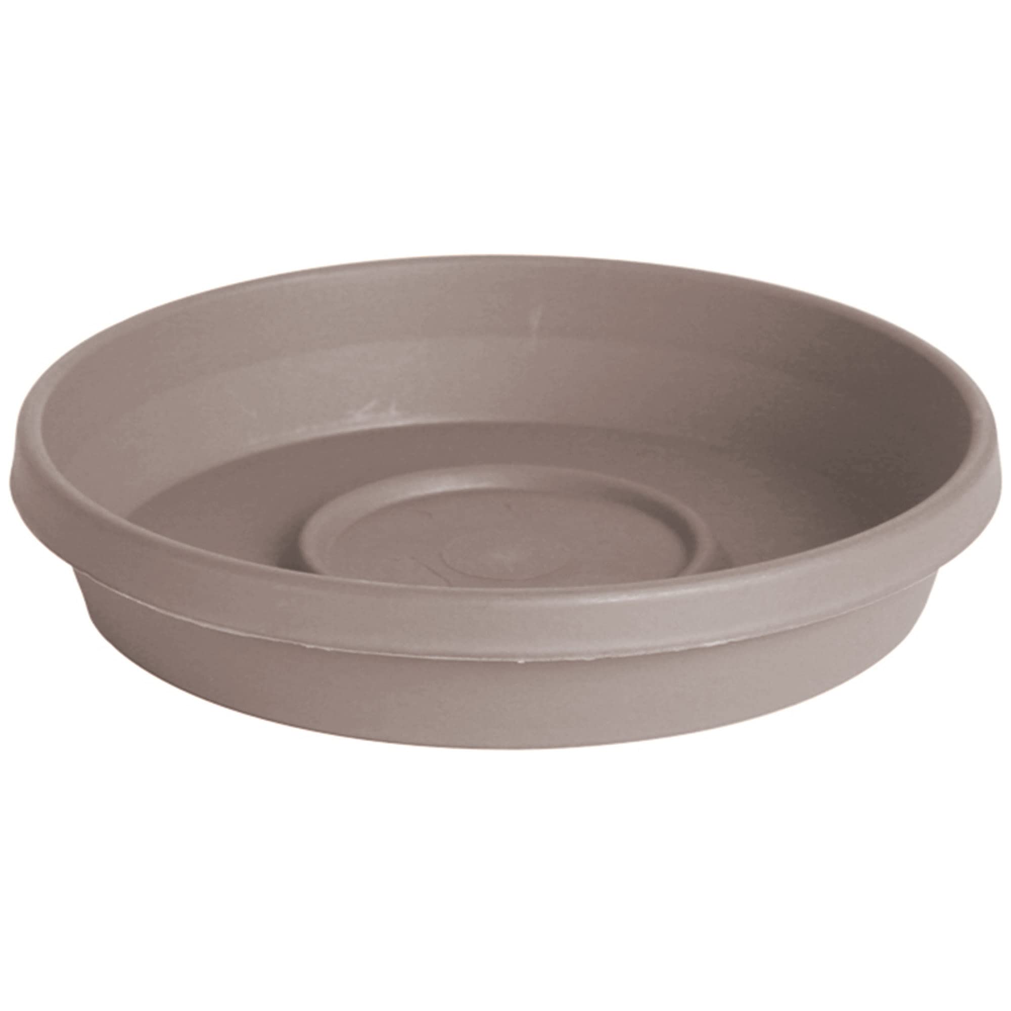 Bloem Terra Pot Round Drain Saucer: 20' - Pebble Stone -Tray For Planters 15-20', Matte Finish, Durable Resin, Ribbed Bottom,