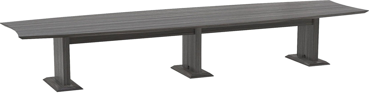 Safco 16' Boat Shaped Laminate Conference Table Textured Driftwood