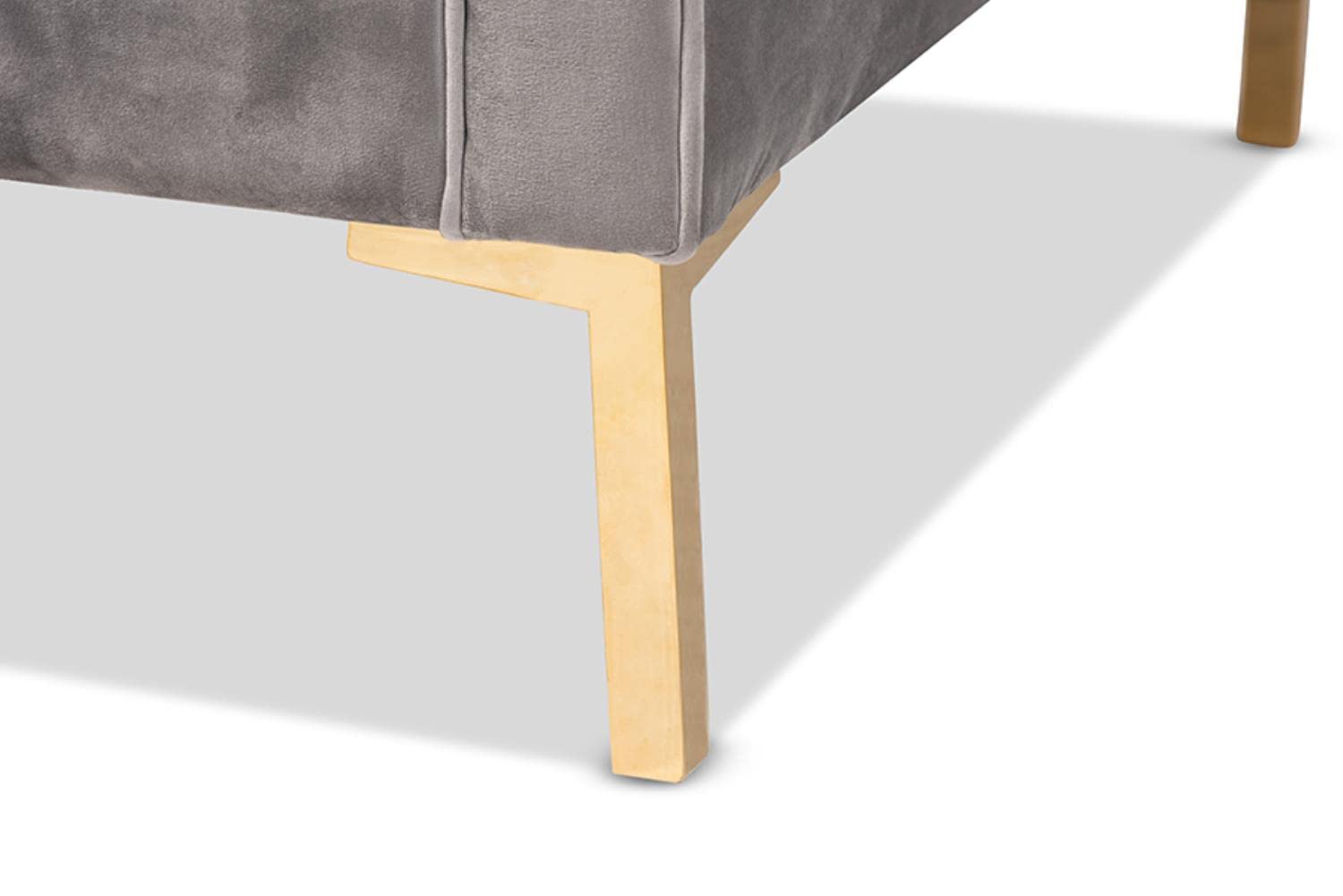 Baxton Studio Zanetta Gray Velvet 2-Piece Sofa and Lounge Chair Set