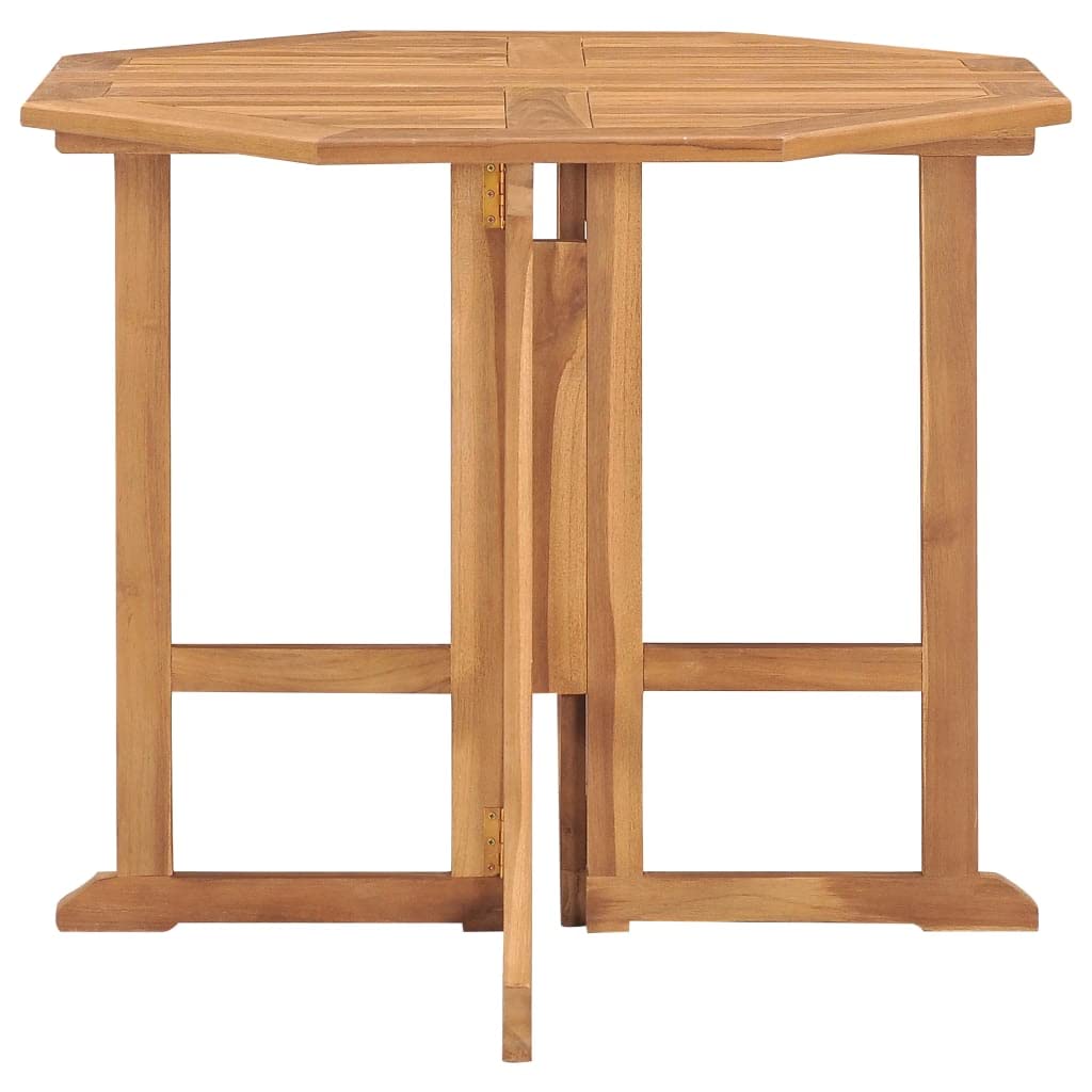 vidaXL Solid Teak Wood Folding Patio Dining Set - 5 Pieces Square Table & Chairs for Garden, Terrace