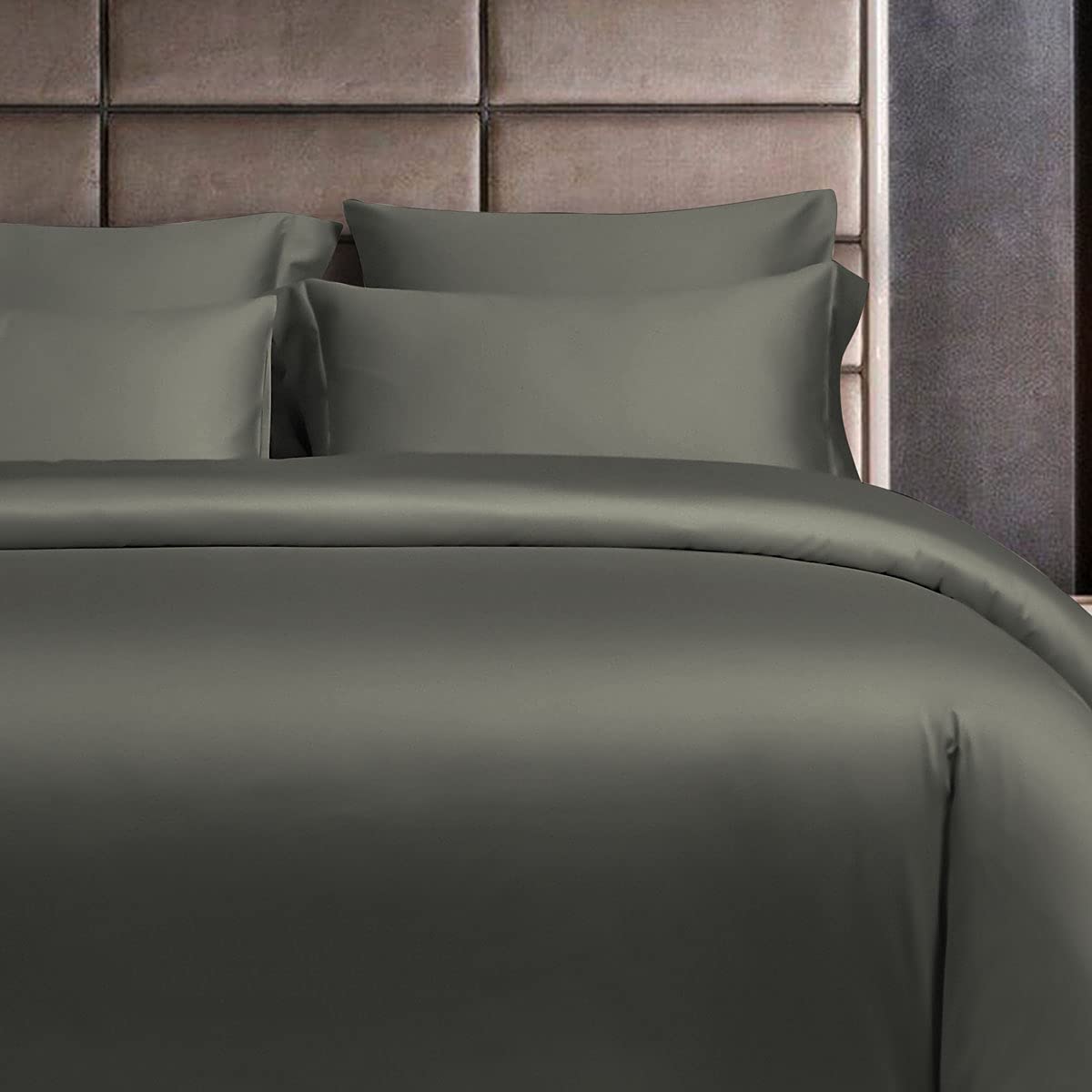 Ntbay 2 Pack 500 Thread Count 100% Egyptian Cotton King Pillow Shams, Super Soft And Breathable Oxford Pillowcases For Bed, 20X36 Inches, Dark Grey