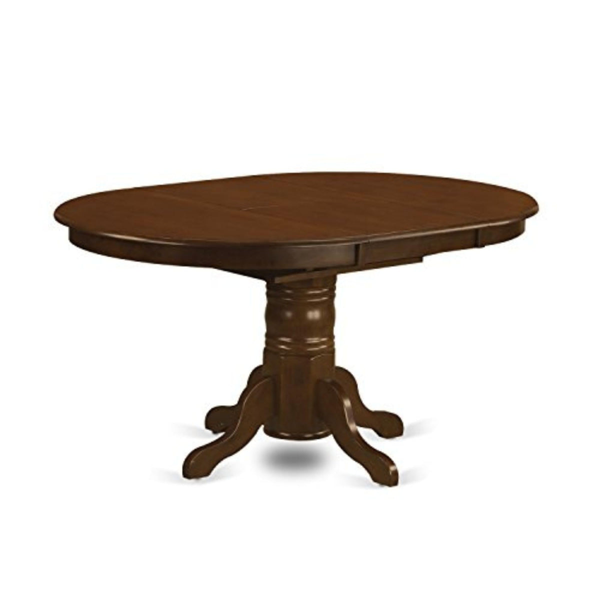 East West Furniture KET-ESP-TP Kenley Dining Room Table - an Oval Solid Wood Table Top with Butterfly Leaf & Pedestal Base, 42x60 Inch, Espresso