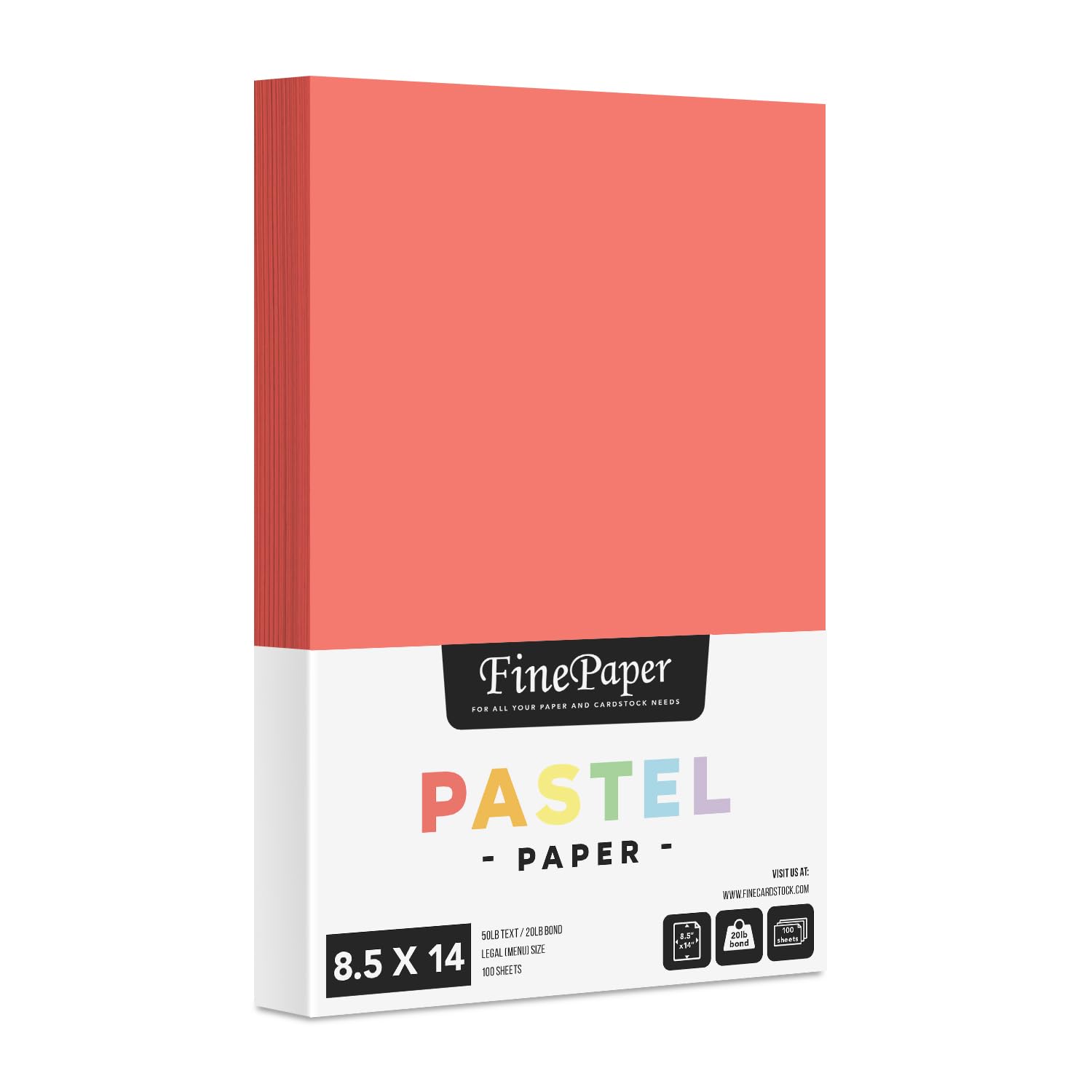 Salmon Pastel Colored Menu Paper - 8.5' X 14' (Legal Size) - For Documents, Announcements, Menus Arts And Crafts | Bulk Pack O