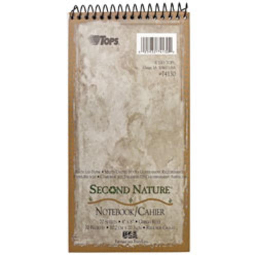 Tops Second Nature Spiral Reporter/Steno Notebook, Gregg Rule, 4 X 8, White, 70-Sheet