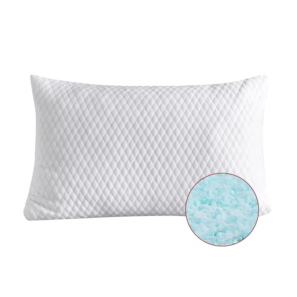 Ntcoco Pillow, Shredded Memory Foam Bed Pillows For Sleeping, With Washable Removable Cooling Hypoallergenic Sleep Pillow For Ba