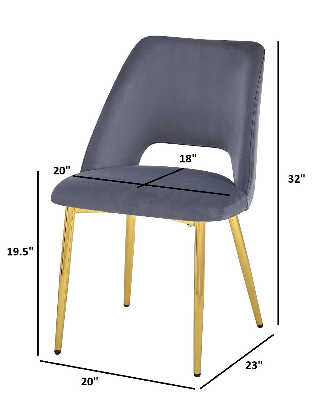 Best Quality Furniture Side Chairs, Dark Gray