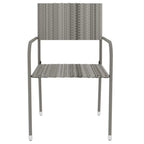 vidaXL 3 Piece Patio Dining Set - Poly Rattan Outdoor Furniture with Round Table and Stackable Chairs - Gray