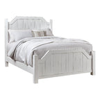 Progressive Furniture Elmhurst King Post Bed Distressed Cotton White