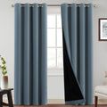 Princedeco 100% Blackout Curtains For Bedroom Grommet Top Sound Proof Drapes With Black Backing Full Light Blocking Panels For P