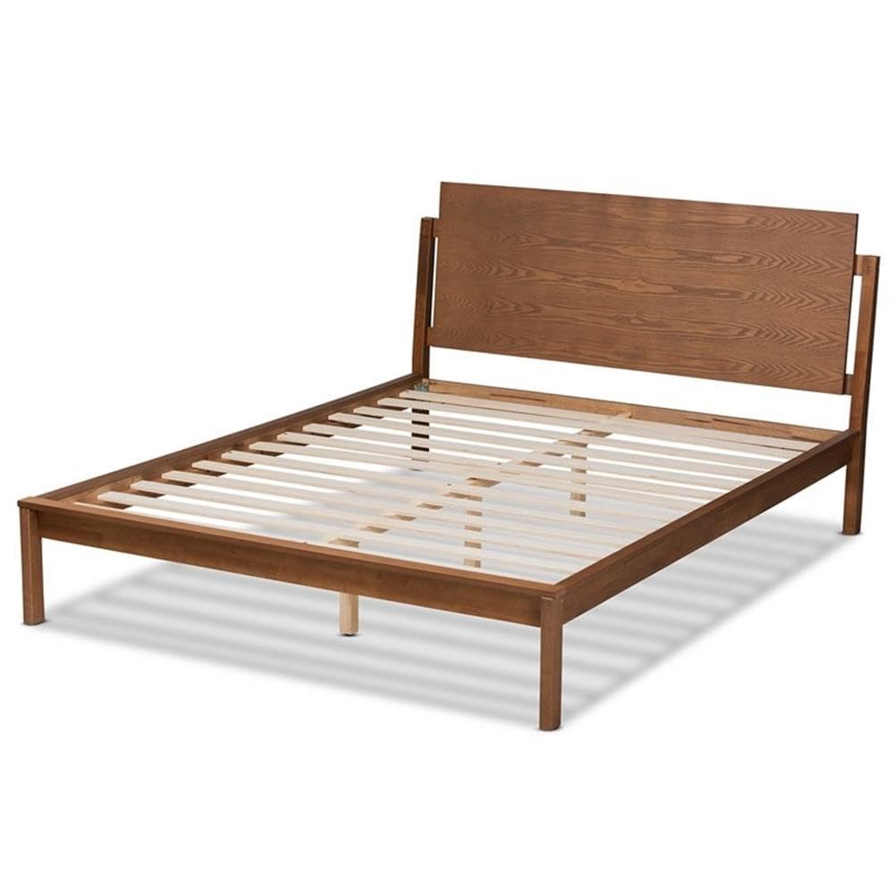 Baxton Studio Giuseppe Modern and Contemporary Walnut Brown Finished Full Size Platform Bed