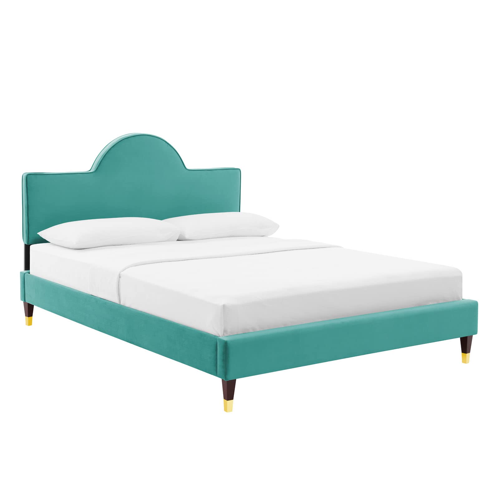 Modway Aurora Performance Velvet Full Bed, Teal