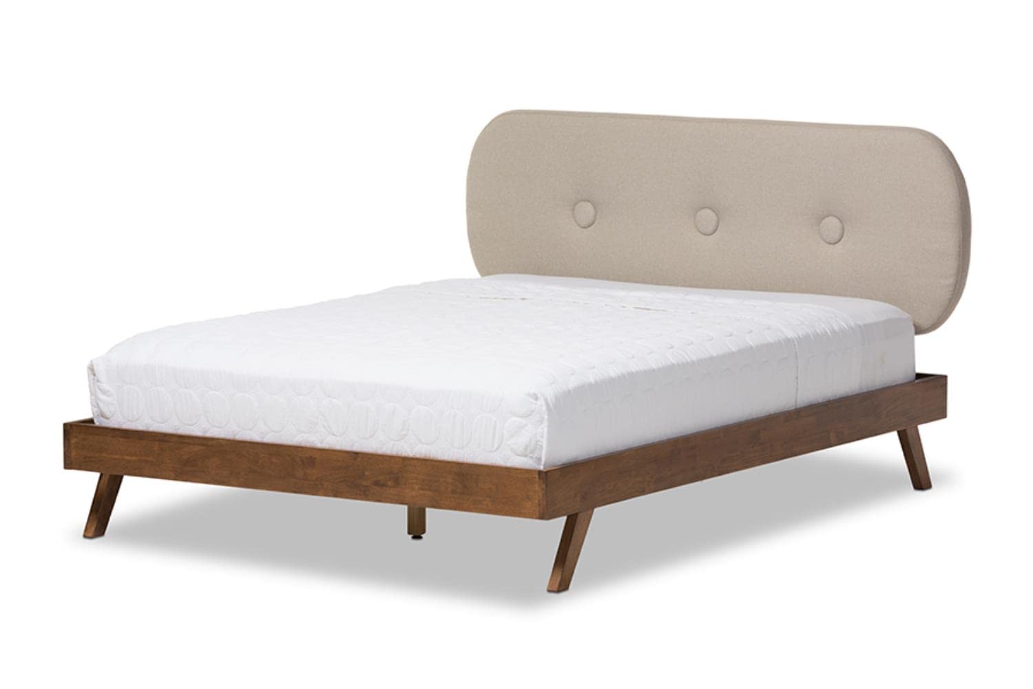 Baxton Studio Penelope Platform Bed Queen/Light Beige