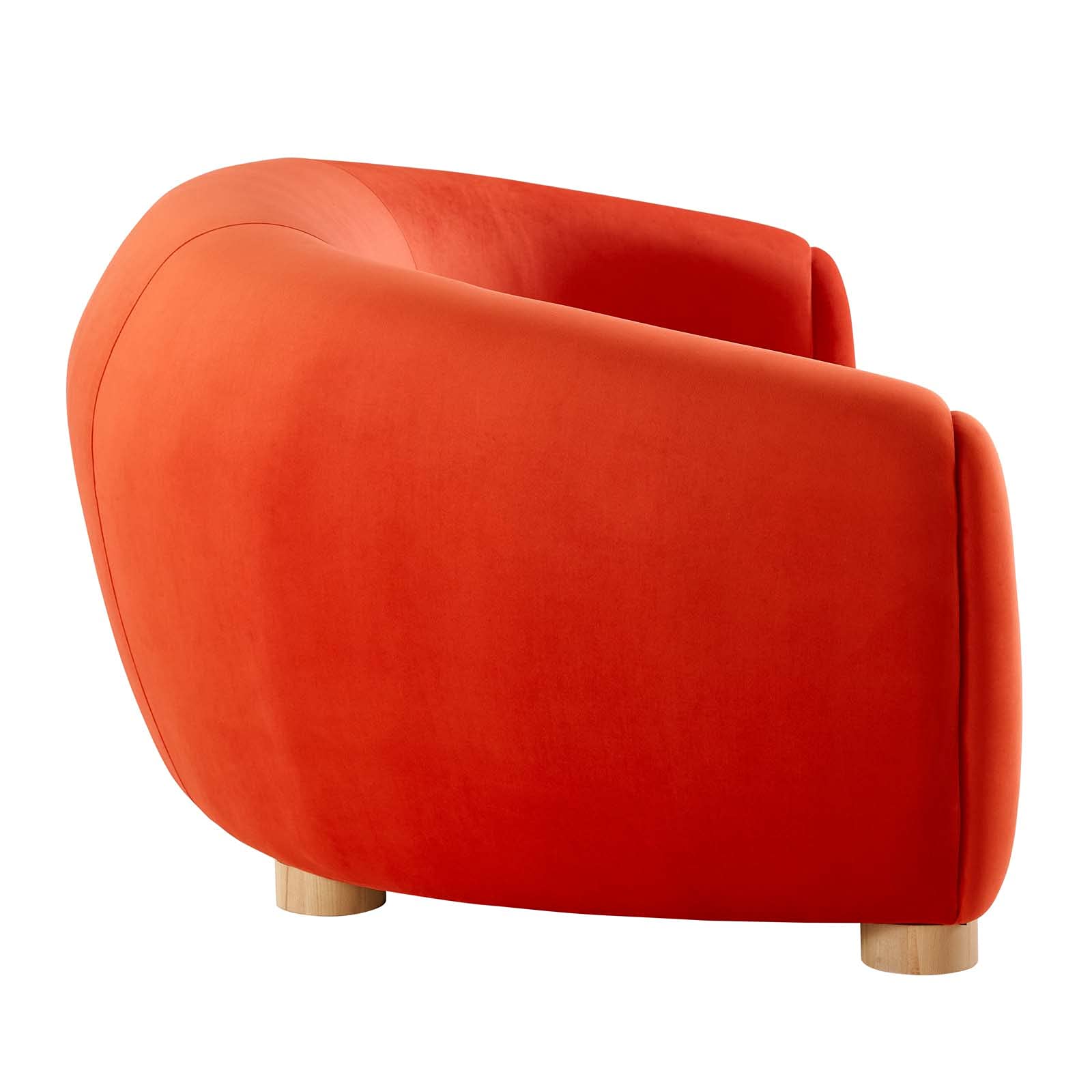 Modway Abundant Performance Velvet Accent Armchair, Sofa, Orange