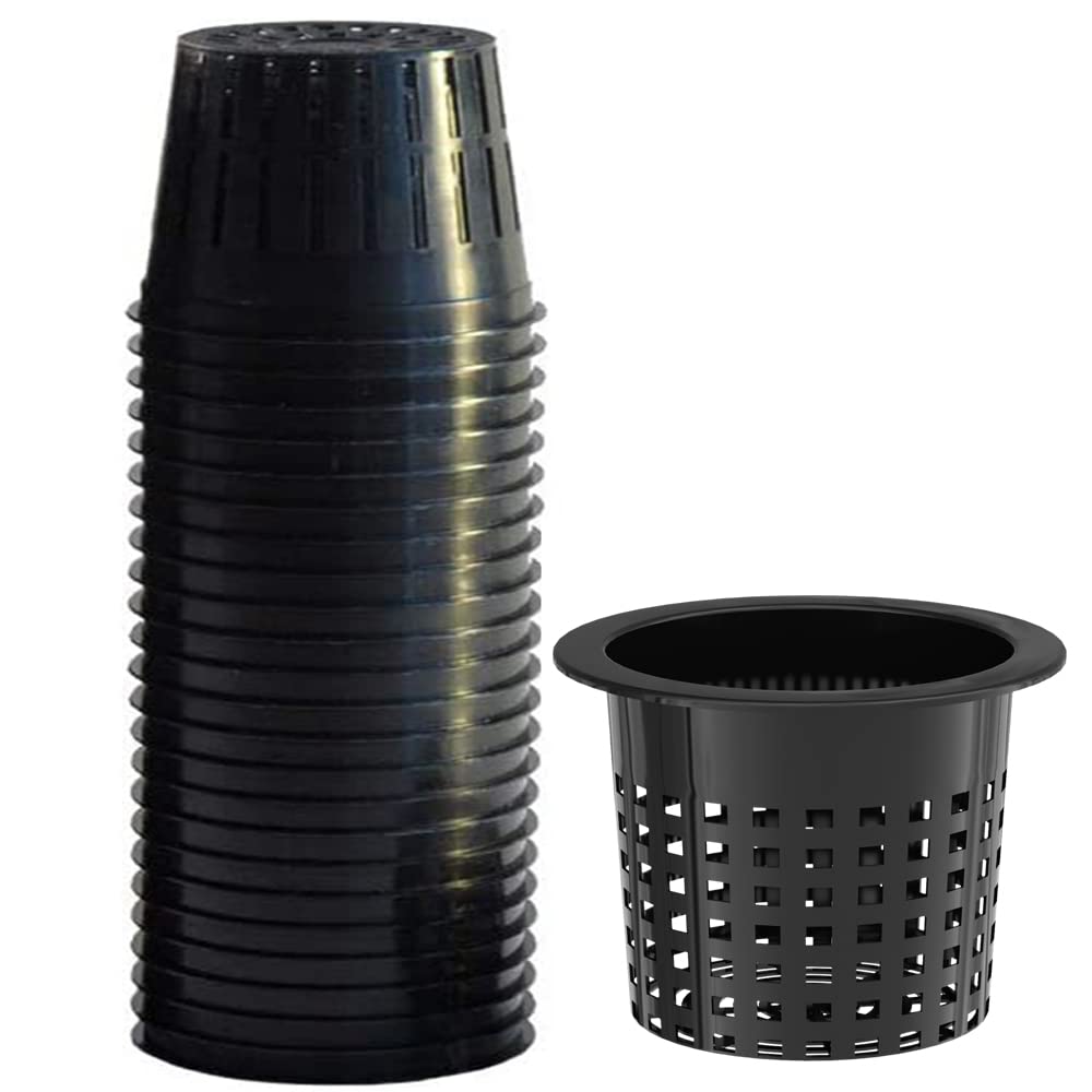 Tectsia 6 Inch Net Cups (12 Pack), Net Pots For Hydroponics, Orchids Mesh Baskets Pots Heavy Duty Hydroponics Supplies With Wide
