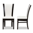 Baxton Studio Adley Contemporary Faux Leather Dining Chair, White and Dark Brown, 2/Pack (142-2P-8034-HiT)