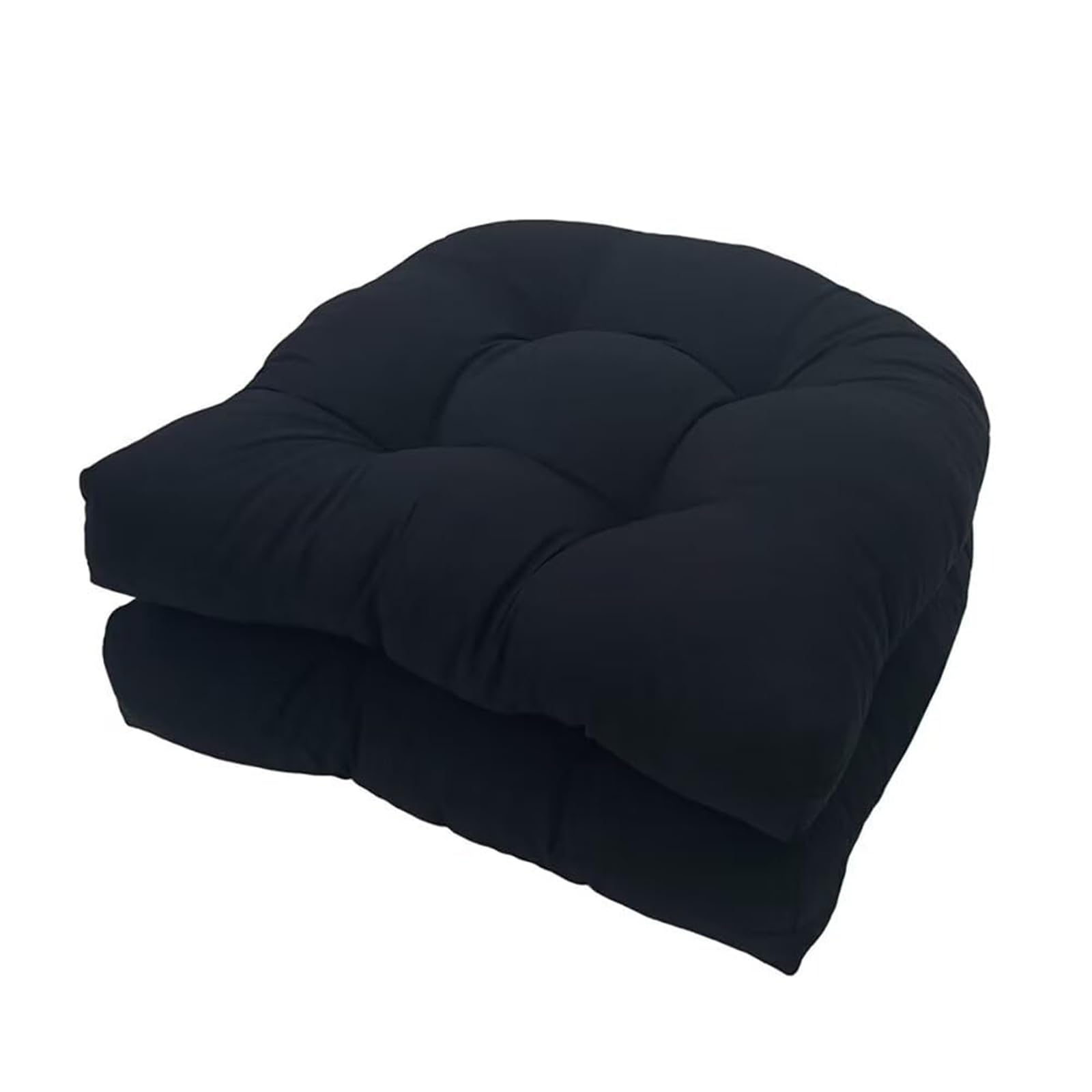 Eoieov Rocking Chair Cushion Black 2 Count,Solid Indoor/Outdoor Wicker Patio Seat Cushions U-Shaped Seat Pad Soft Thickened Dini