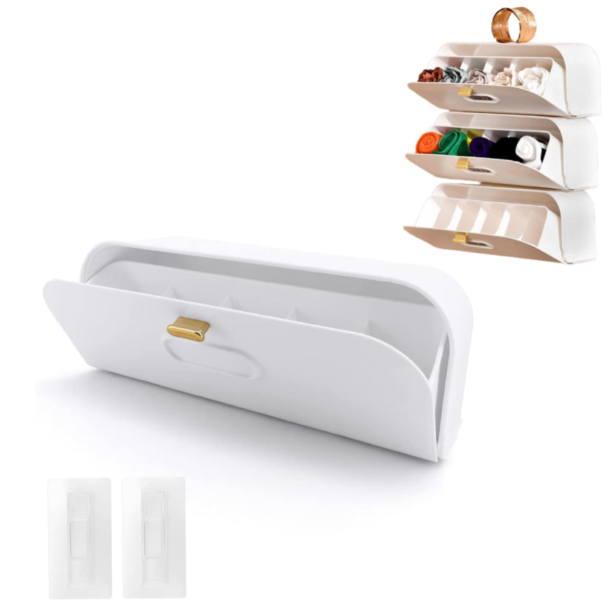 Hooshion Underwear Socks Storage Box, Multifunctional Storage Box, Plastic Wall Mount Underwear Drawer Organizer, Can Be Used to