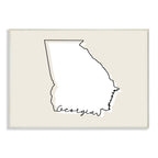 Stupell Industries Georgia Home State Map Neutral Print Design Wall Plaque, 12 x 18, Multi-Color