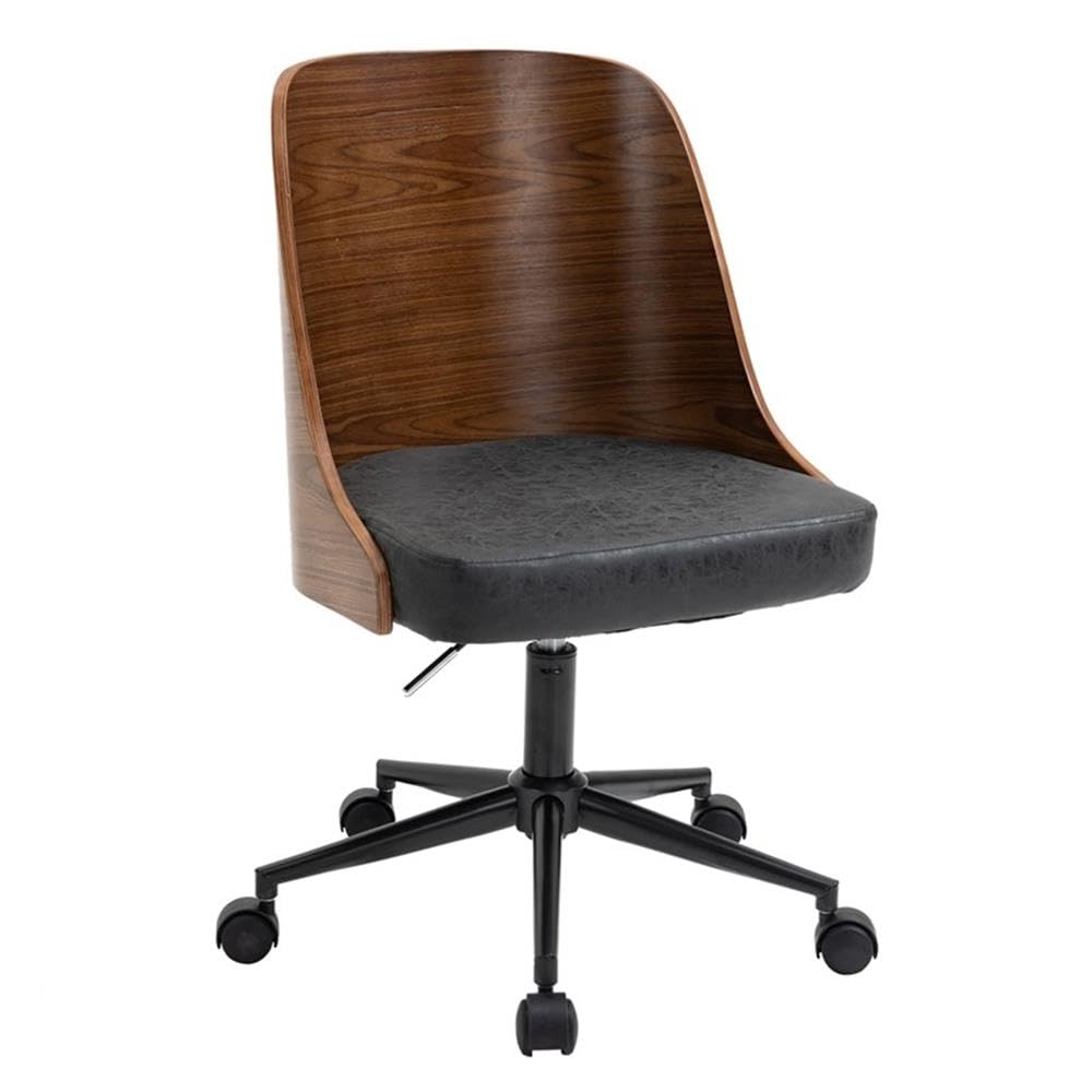 American Furniture Classics AW804 Office Chair, Black and Wood