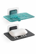 2 Pcs SelfAdhesive Soap Holder for Bathroom Wall Mounted NoDrill Soap Stand with Water Drainage | Strong Sticker Plastic Soap