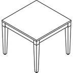 Lorell Mahogany Finish Solid Wood Corner Table