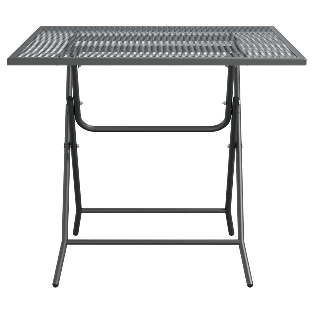 vidaXL Anthracite Square Patio Table - 31.5"x31.5"x28.3" - Durable Expanded Metal Mesh Build - Modern Design for Outdoor Dining