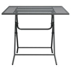 vidaXL Anthracite Square Patio Table - 31.5"x31.5"x28.3" - Durable Expanded Metal Mesh Build - Modern Design for Outdoor Dining