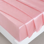 Golal Satin Sheets King Size - 4 Pieces Luxury Silky Soft Bed Sheets, Wrinkle-Free Pink Satin Silk Sheet Set With 1 Deep Pocket Fitted Sheet, 1 Flat Sheet, 2 Pillow Cases