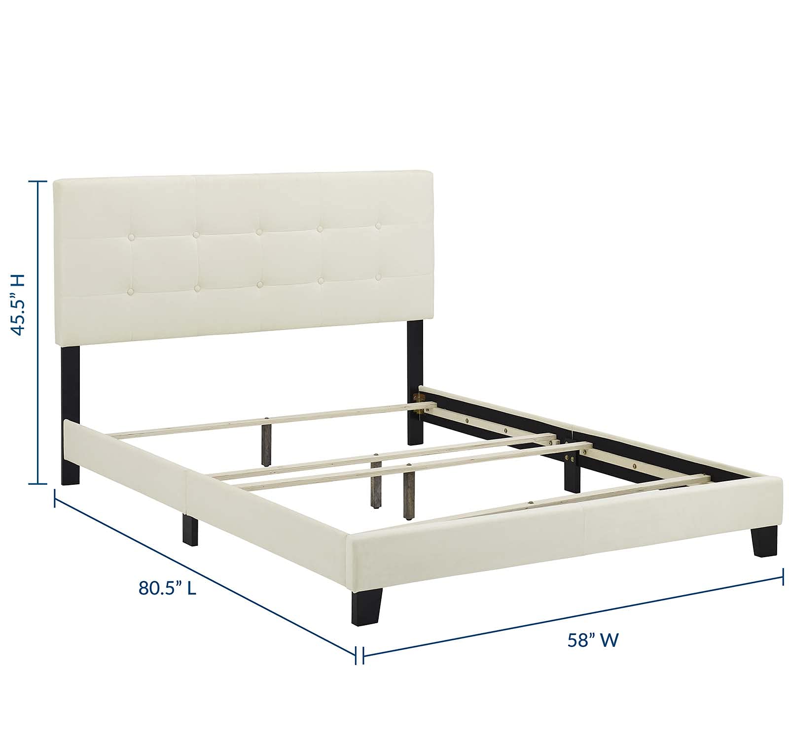 Modway Amira Tufted Performance Velvet Upholstered Full Bed In Ivory