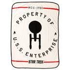 Silver Buffalo Star Trek Property Of U.S.S Enterprise    Flannel Fleece Throw, 45' X 60'