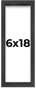 6x18 Shadow Box Frame Contemporary Black Finish | 1'' Depth of Usable Space| Interior Size 6x18 or 18x6 Inches| UV Resistant Acr