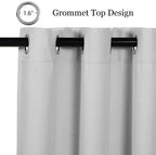 Mysky Home Blackout Curtain For Bedroom, Grommet Room Darkening Curtain, Amazing Triple Weave Thermal Insulated Curtain, 1 Curtain Panel, 42 X 45 Inch, Greyish White