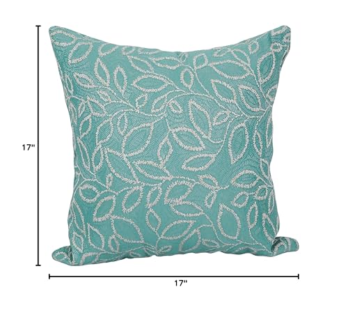 Blazing Needles Square Polyester Jacquard Throw Pillows, 17&quot;, Florian Seagla 4 Count