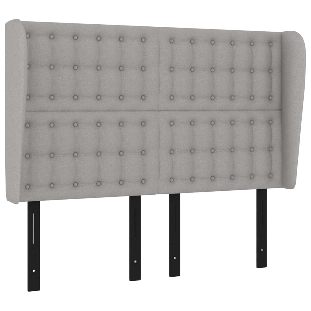 Vidaxl Headboard, Upholstered Headboard For Bed Home, Bed Headboard With Ears, Bedroom Furniture, Light Gray 57.9"X9.1"X46.5"/50.4" Fabric