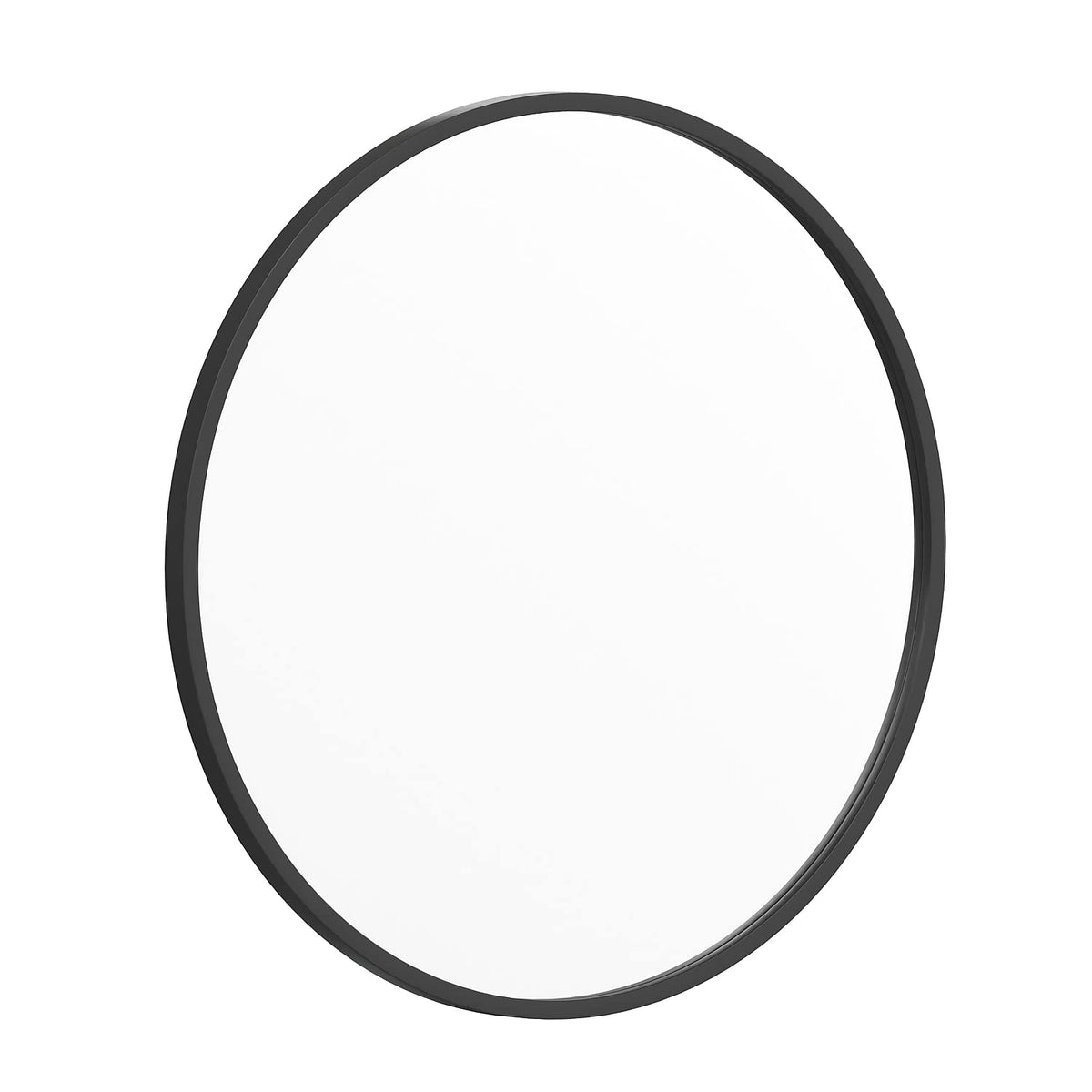 Flash Furniture Julianne Large Round Wall Mirror - Black Circle Accent Mirror - 24&quot; Vanity Mirror - For Bathroom, Vanity, Entryway, Dining Room, & Living Room