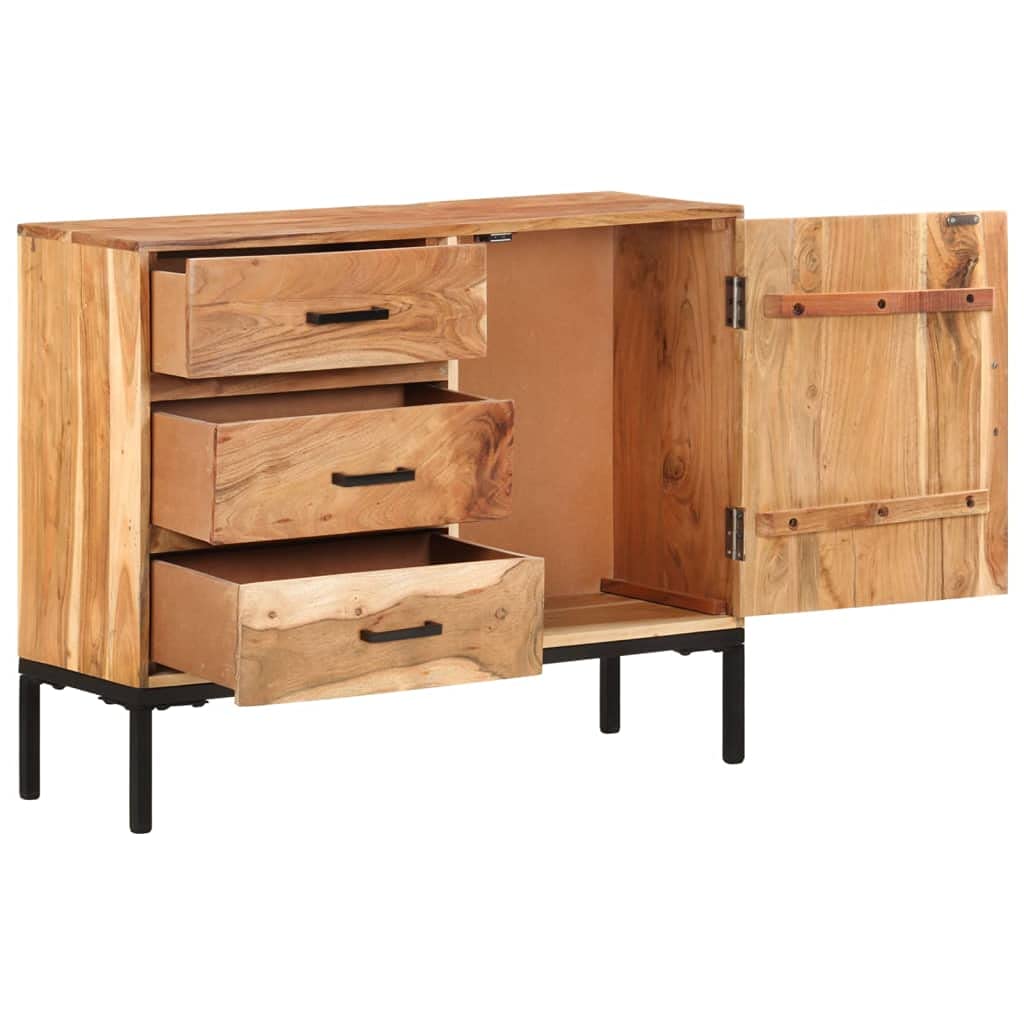 vidaXL Sideboard - Sturdy Cabinet in Solid Reclaimed Wood - Environmentally Friendly, Unique Design with Iron Frame, Functional Storage for Living Room