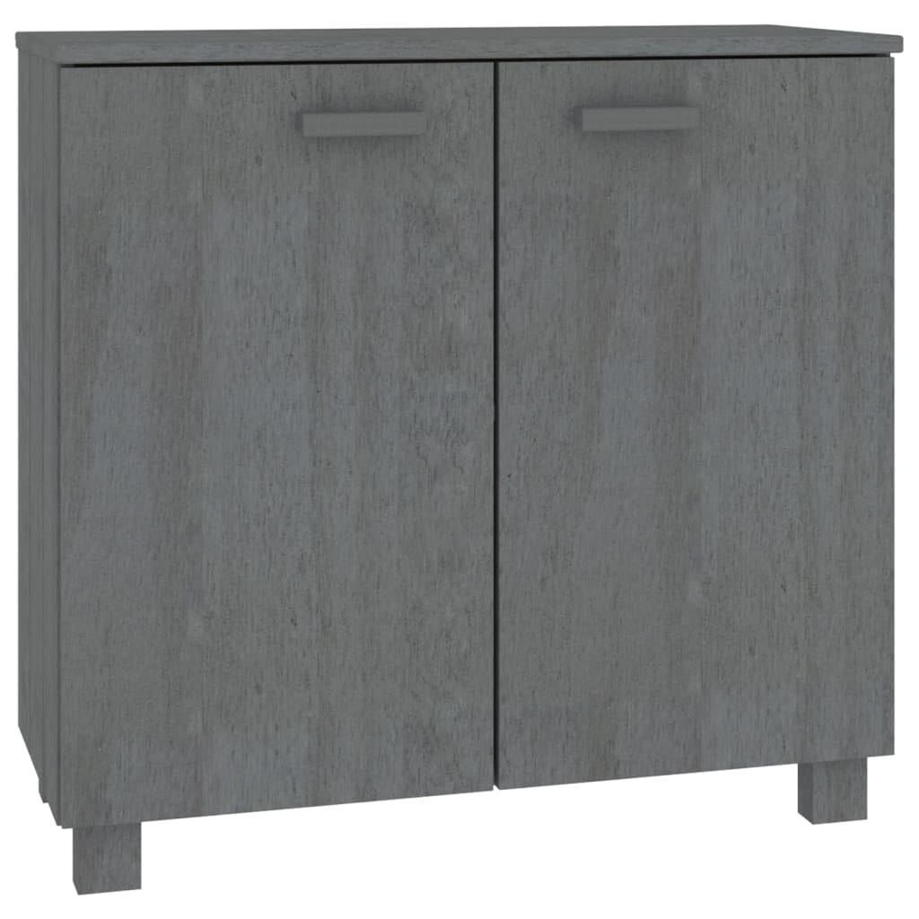 vidaXL HAMAR Wooden Sideboard in Dark Gray - Solid Pine Wood and MDF Construction, Compact Size and Practical Storage Space for Home Decor. Warning: Product Complies with California Proposition 65.