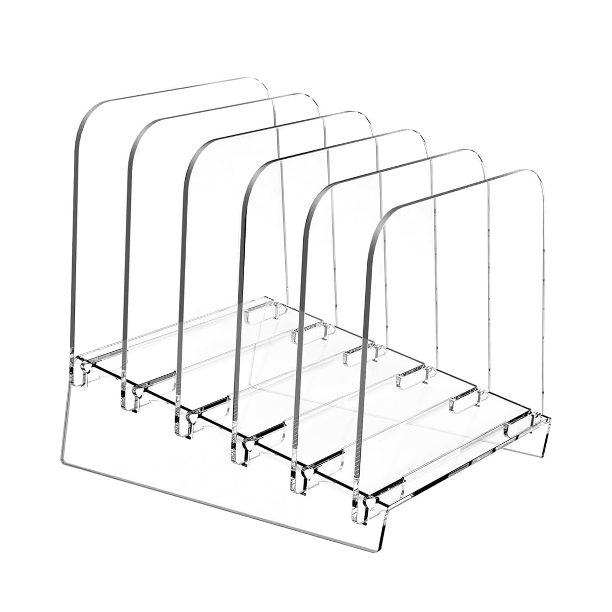 Vankcp 1 Pcs Acrylic Desk File Organizer 5Section Vertical Clear Stand