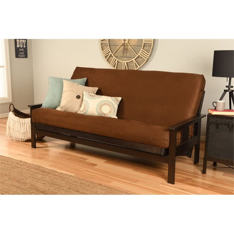 Kodiak Furniture Monterey Espresso Sofa with Suede Chocolate Mattress