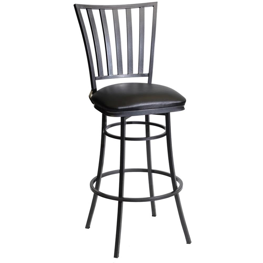 Steve Silver Stellan Swivel Stool Counter Chair, Gun Metal, for Kitchen, Dining Room, Full 360 Degree Swivel Seat, 19.46 x 18..11 x 38.58 in