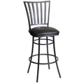 Steve Silver Stellan Swivel Stool Counter Chair, Gun Metal, for Kitchen, Dining Room, Full 360 Degree Swivel Seat, 19.46 x 18..11 x 38.58 in